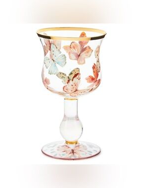 MacKenzie-Childs Butterfly Hill Novelty Wine Glass